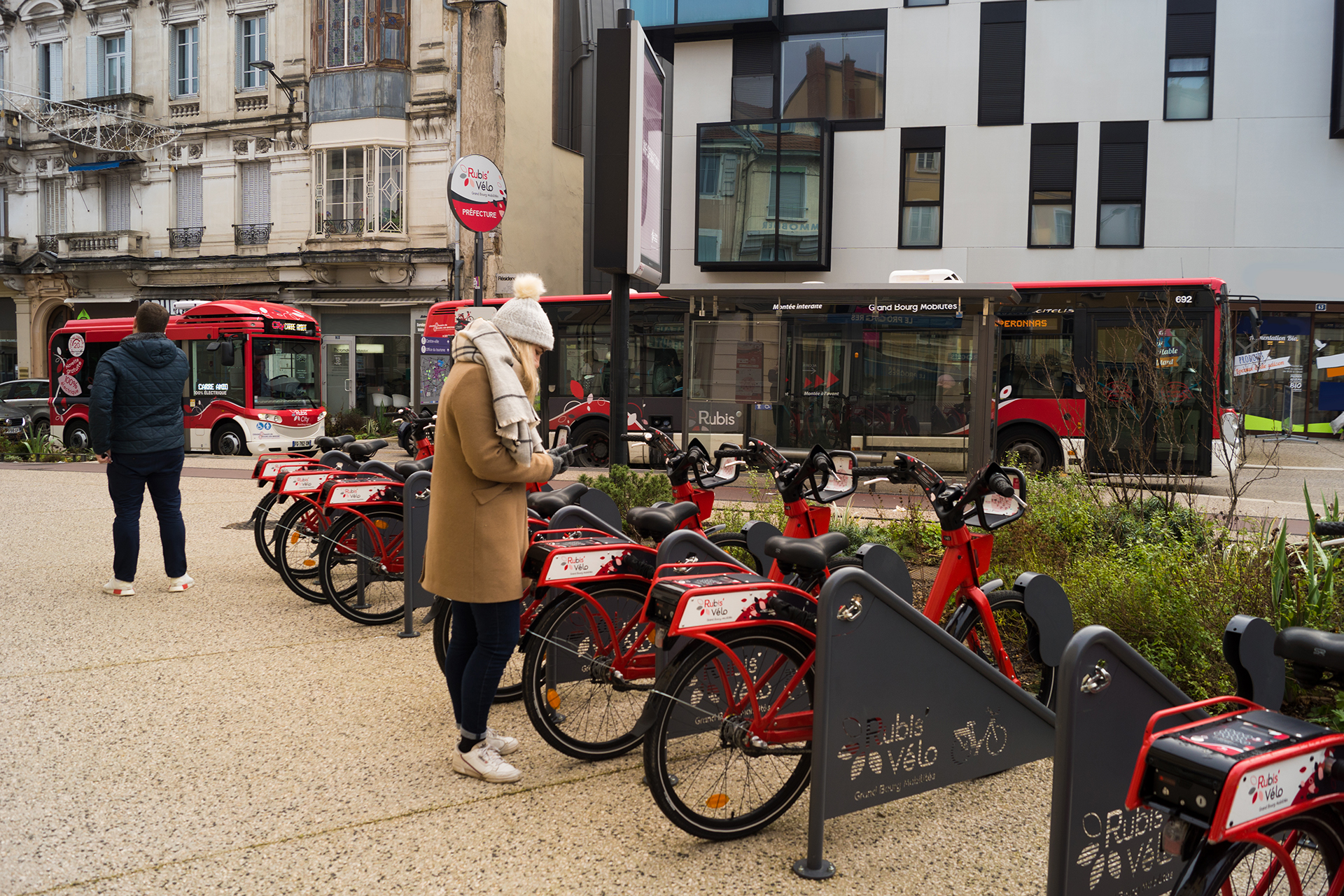 Vélo en libre-service RubiVélo à Bourg-en Bresse propulsé par Ecovelo