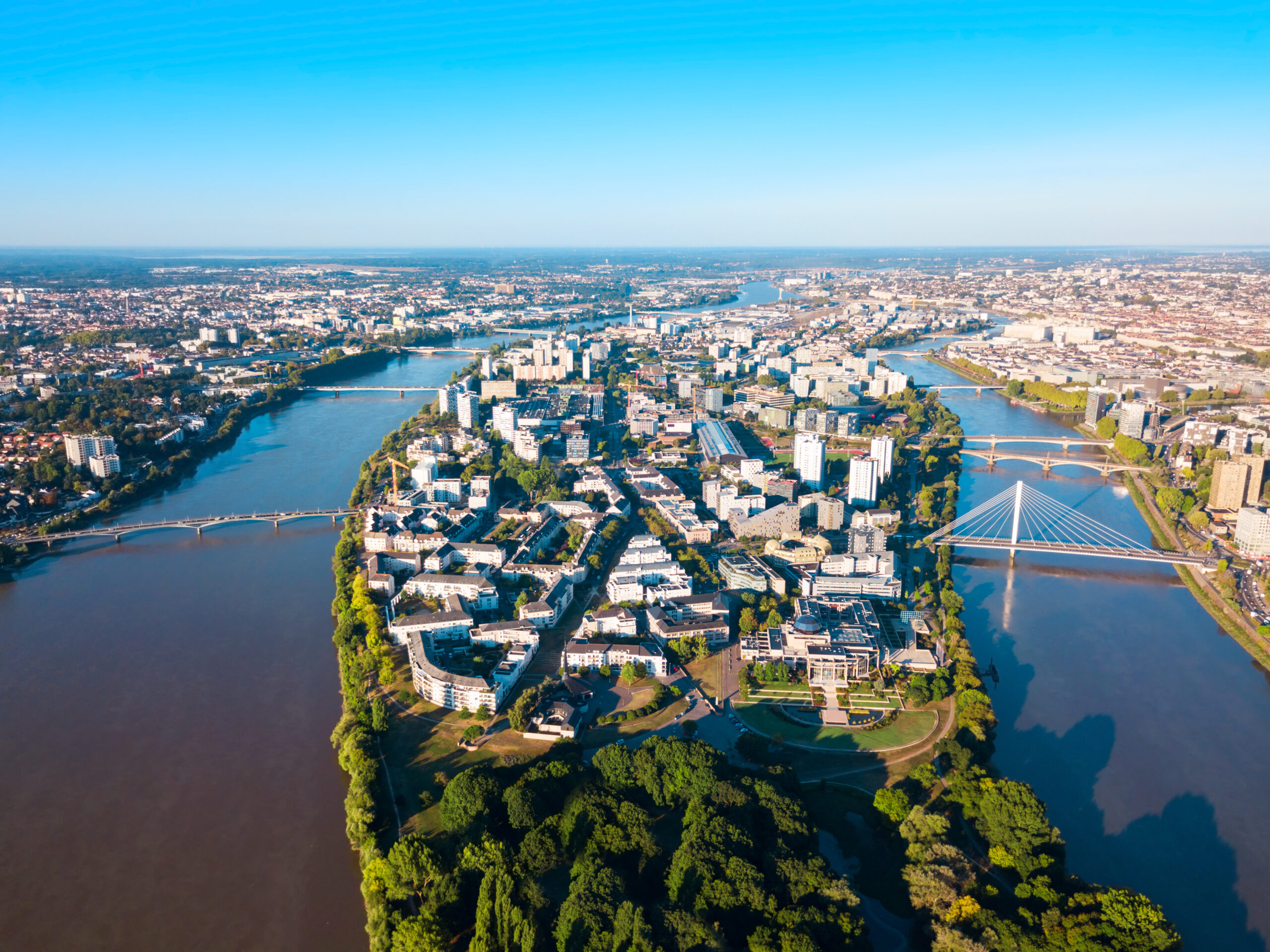 Vue aérienne de la ville de Nantes