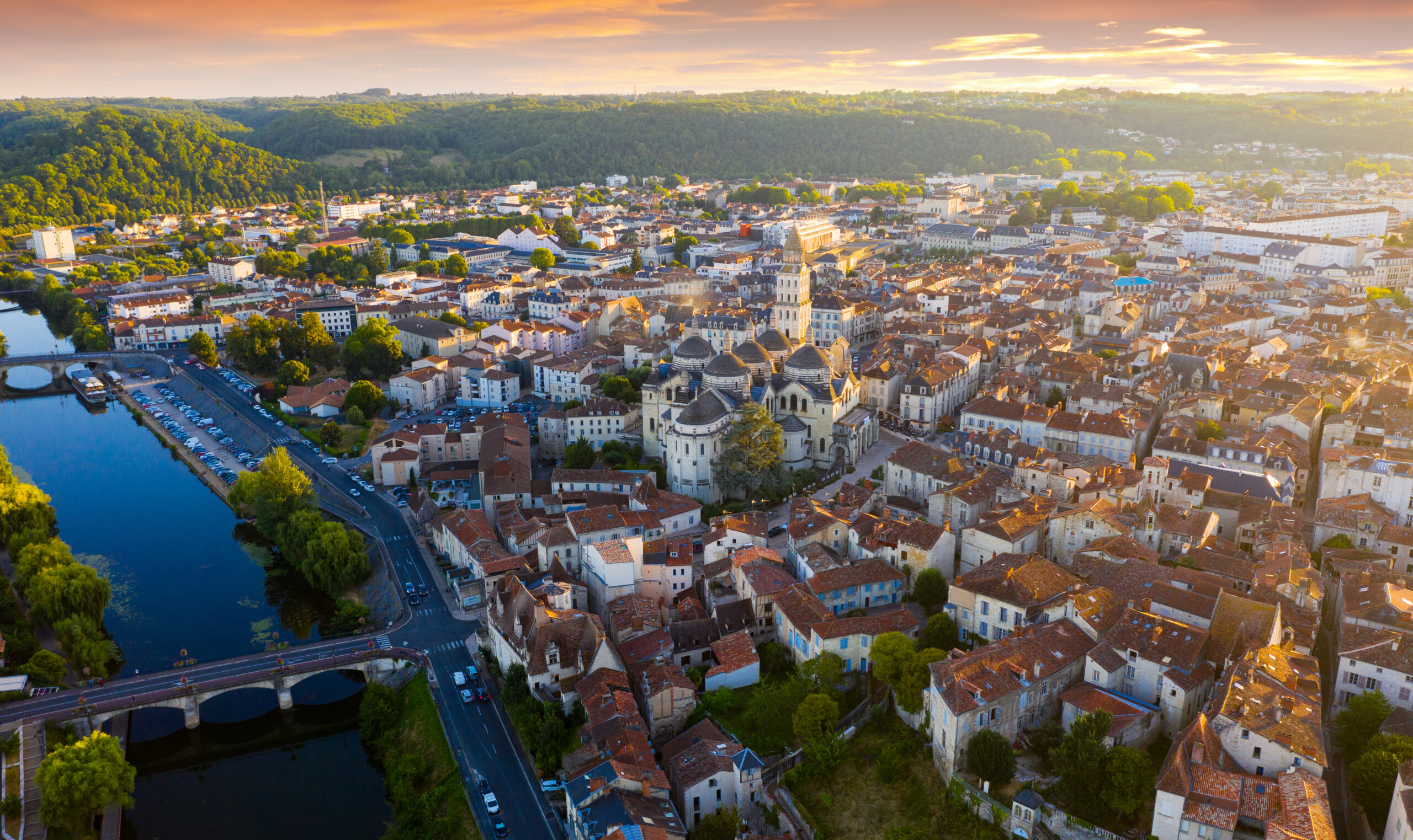 Vue aérienne de la ville de Périgueux