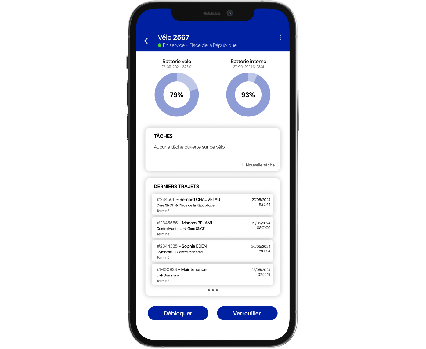 L'application pour les mainteneurs Ecovelo pour gérer leur tournée sur une flotte de vélo en libre-service