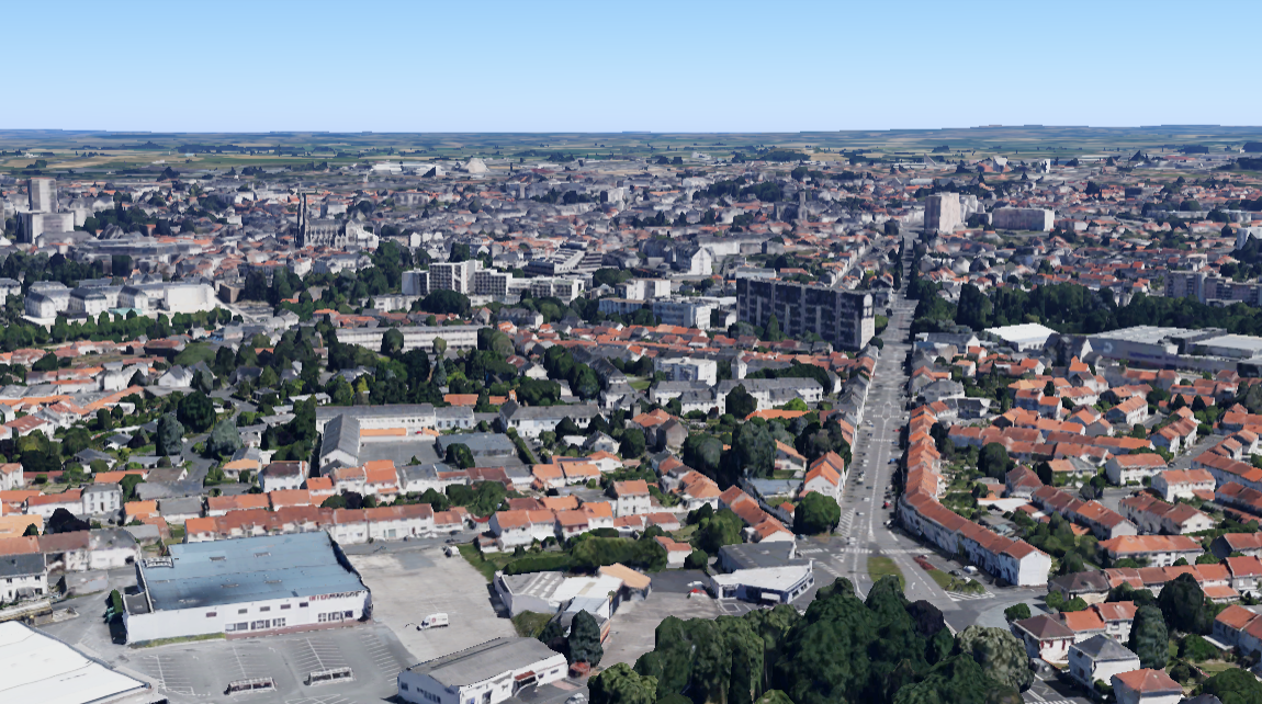 Vue aérienne de la ville de Cholet