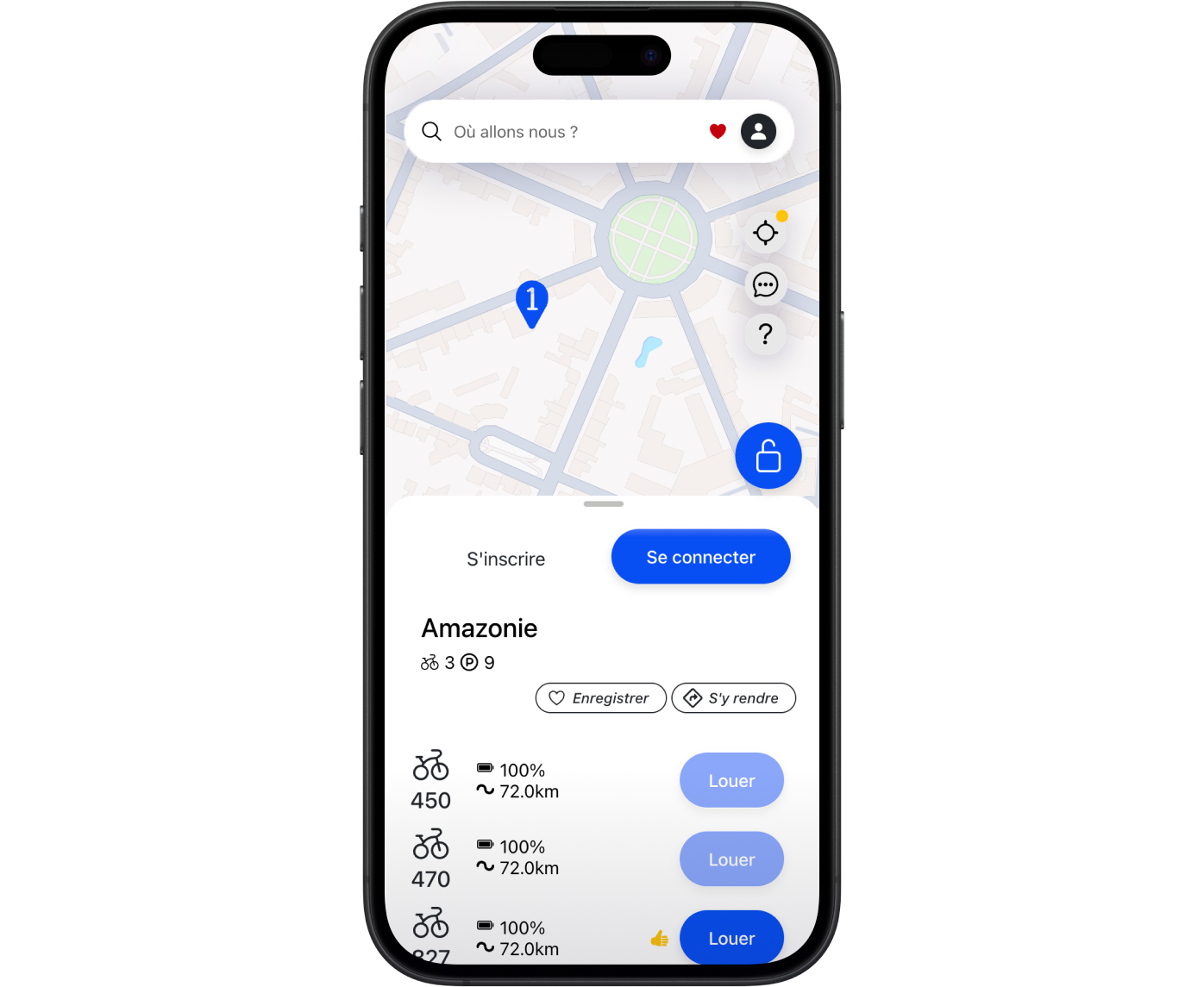 mockup de l'application mobile Ecovelo