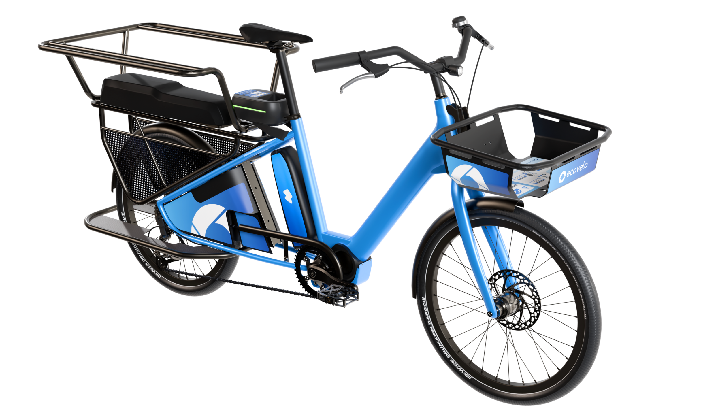 Famille, le vélo en libre-service Ecovelo pour le transport d'enfants