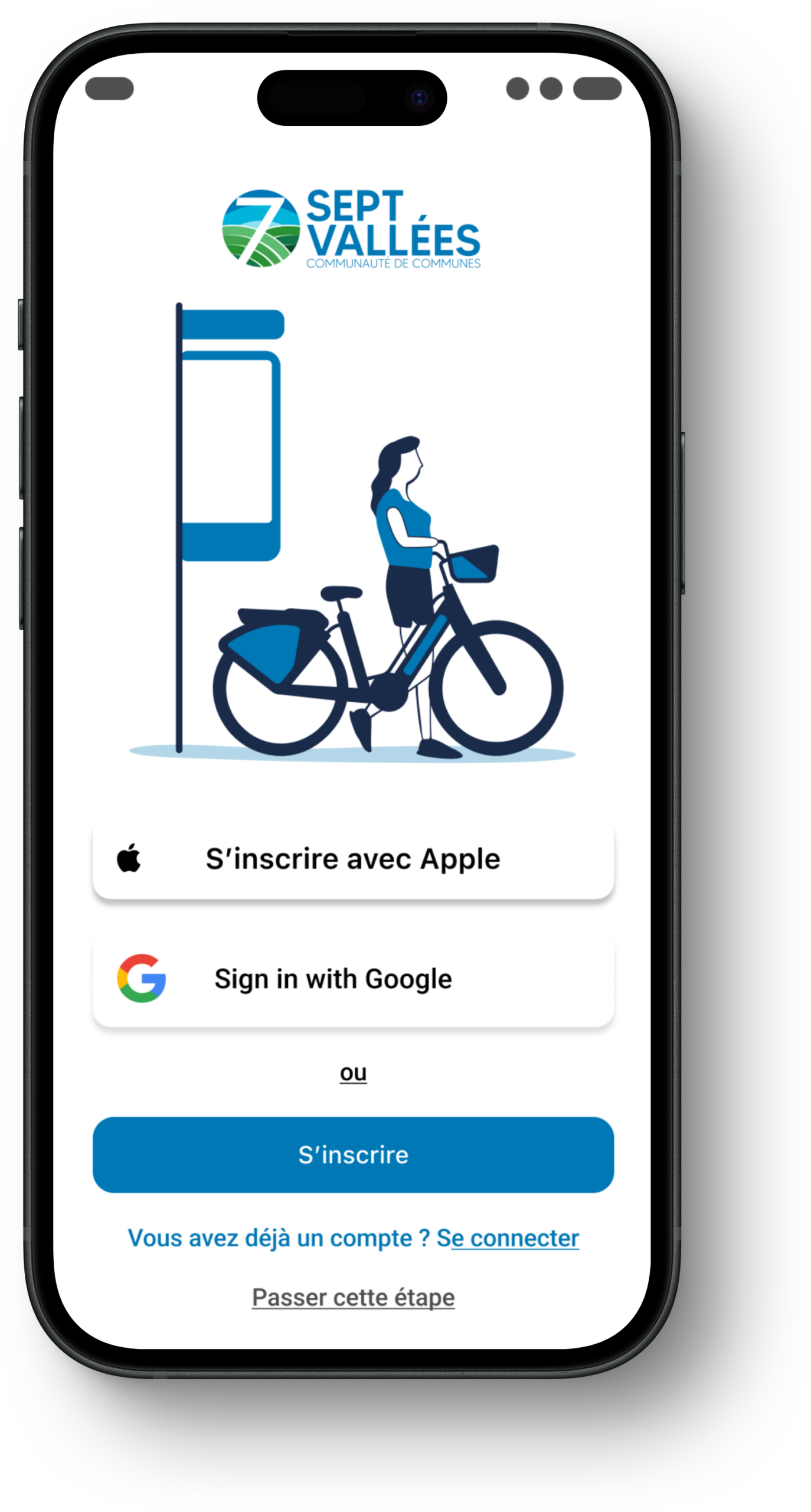 L'application mobile de 7 Vallées Vélo, les vélos en libre-service de la Communauté de communes des 7 Vallées dans le Pas-de-Calais, région Hauts de France